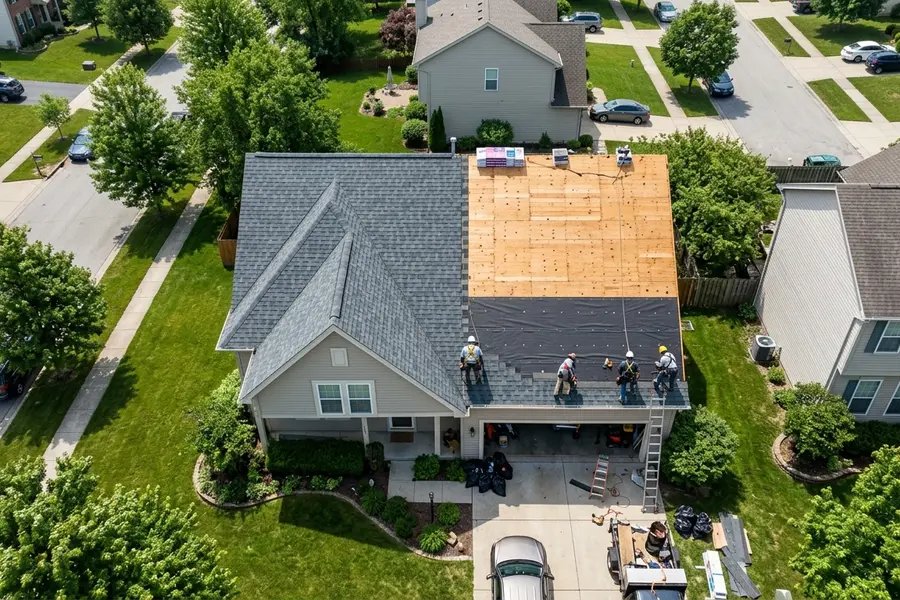 Beardman Building Services roof replacement in progress in Punta Gorda